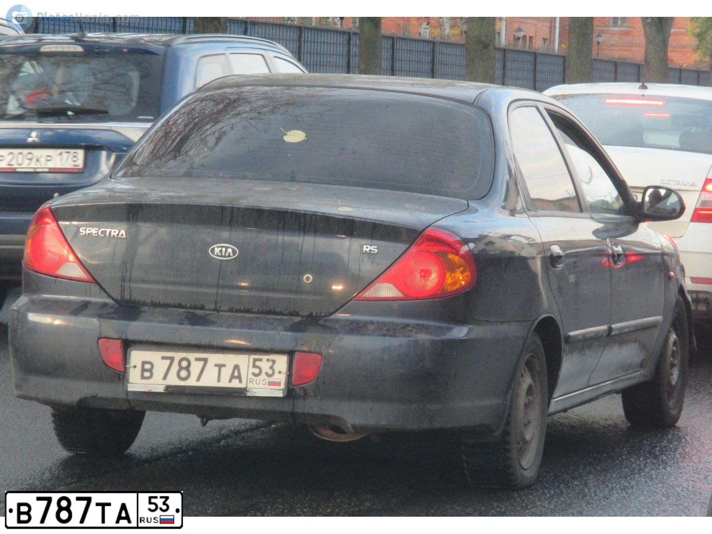 Фото автомобиля KIA SPECTRA (FB2272) FВ2272, 2008 — госномер К880ВМ53. Цвет: Темно-синий