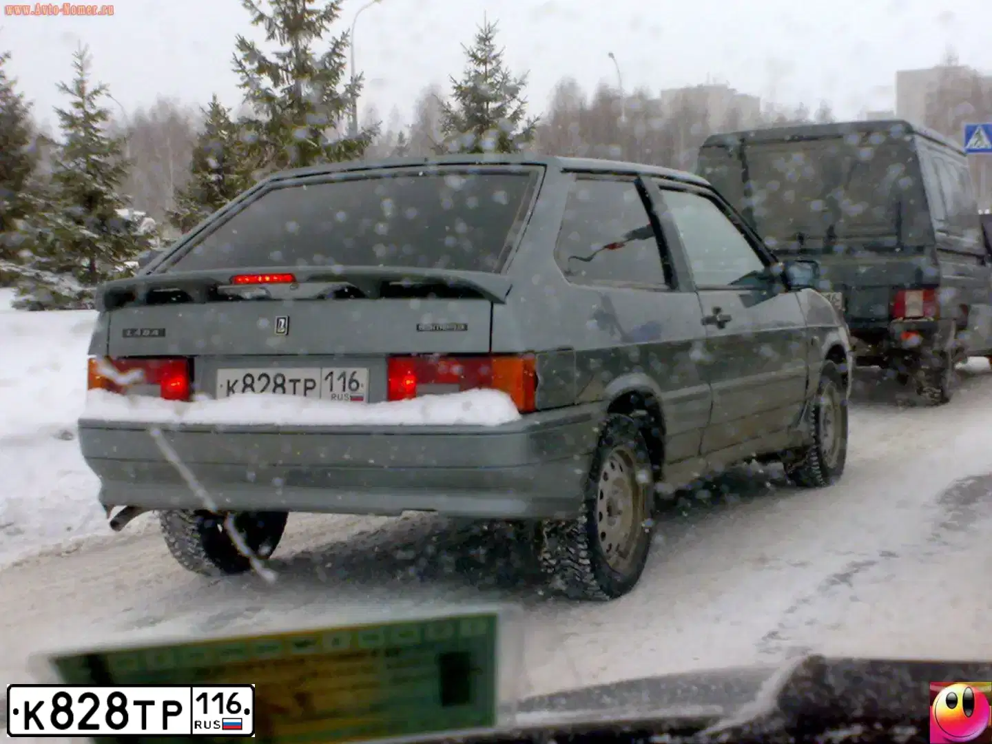 Фото автомобиля LADA 2113 SAMARA, 2008 — госномер К828ТР116. Цвет: СРЕДНИЙ СЕРО-ЗЕЛЕНЫЙ МЕТ.