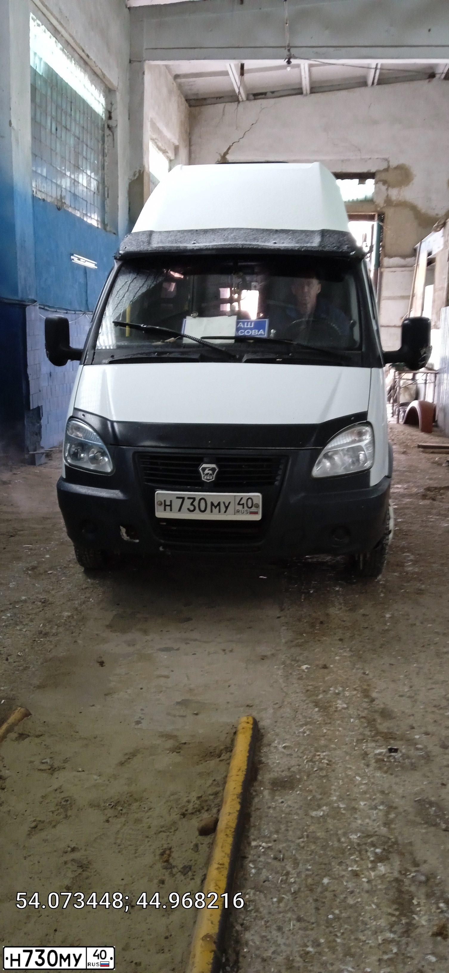 Фото автомобиля GAZ 3221 EL, 2013 — госномер Н730МУ40. Цвет: Белый