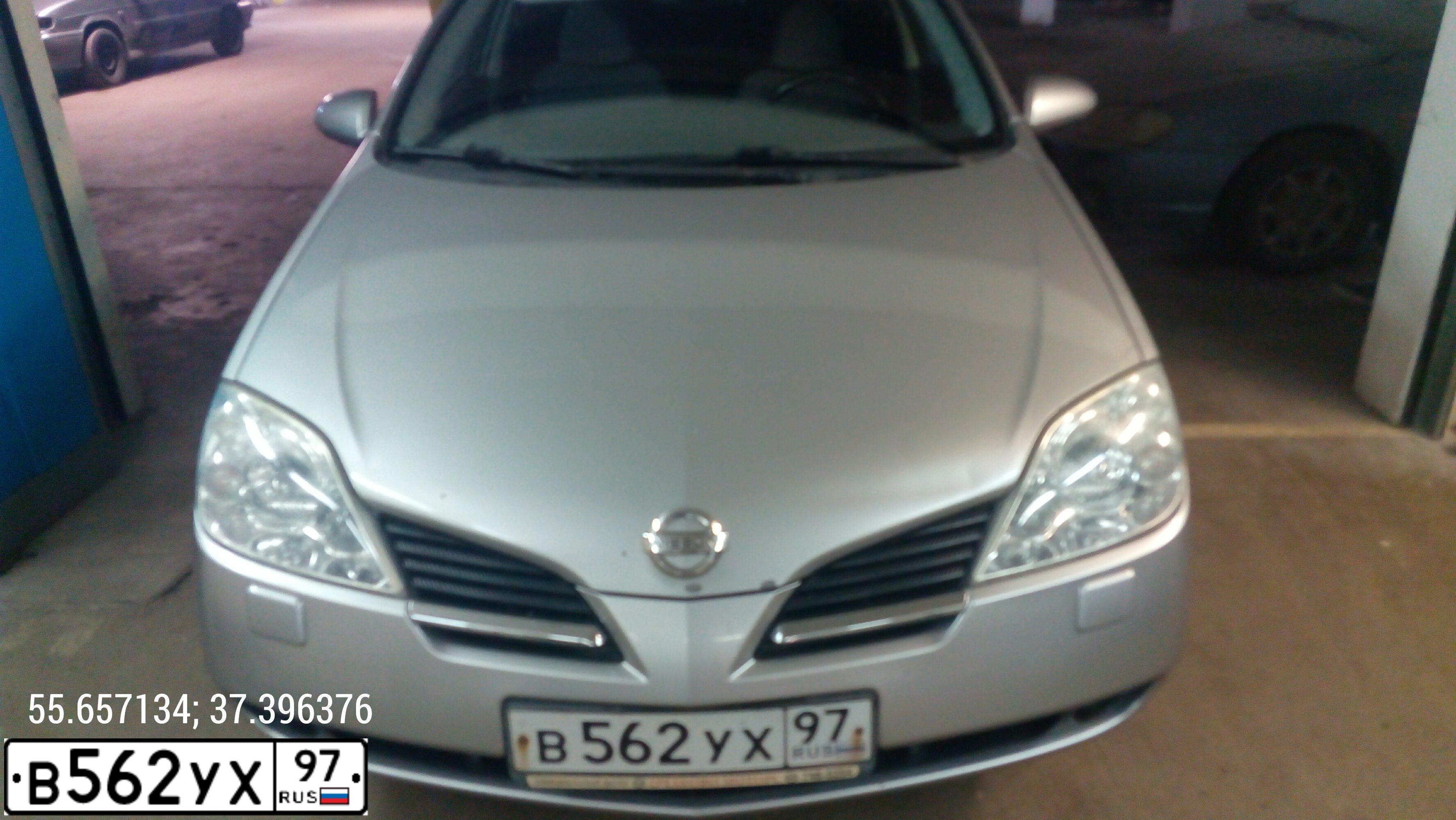 Фото автомобиля NISSAN PRIMERA, 2005 — госномер В562УХ97. Цвет: СЕРЫЙ МЕТАЛЛИК