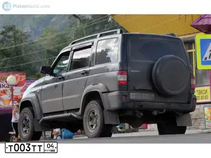 Фото автомобиля UAZ 3163 PATRIOT, 2011 — госномер Т003ТТ04. Цвет: АВАНТЮРИН МЕТАЛЛИК