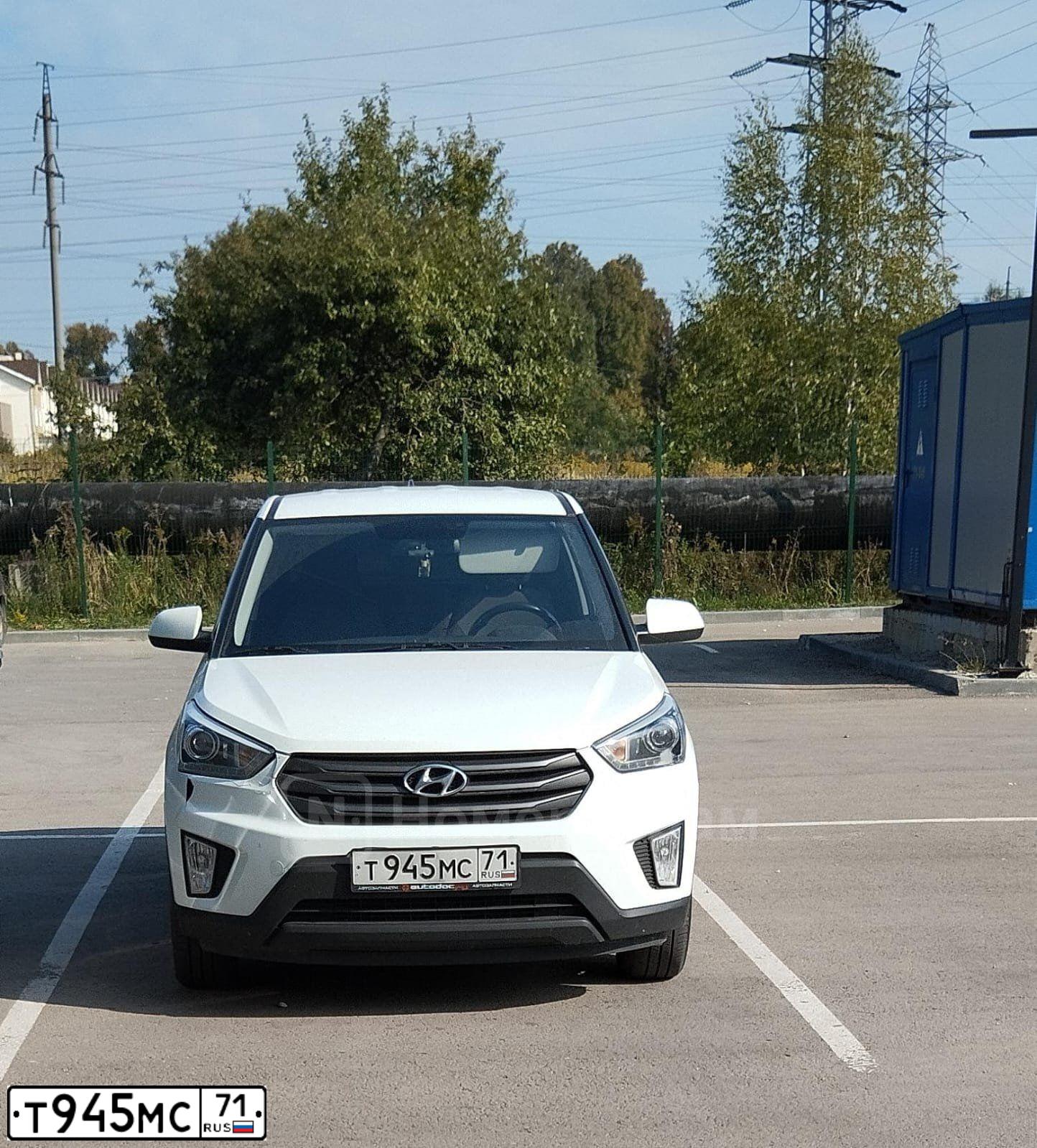 Фото автомобиля HYUNDAI CRETA, 2018 — госномер Т945МС71. Цвет: БЕЛЫЙ