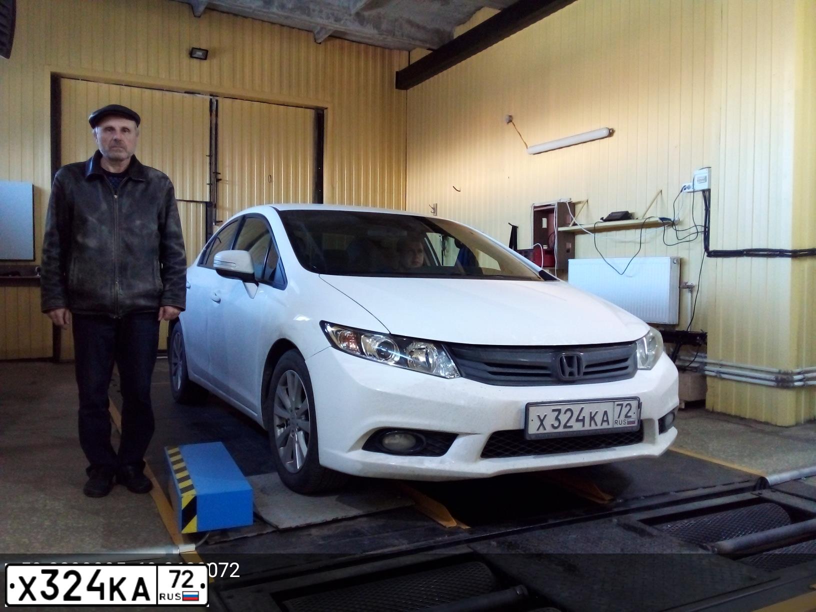 Фото автомобиля HONDA CIVIC, 2012 — госномер А514МВ172. Цвет: Белый