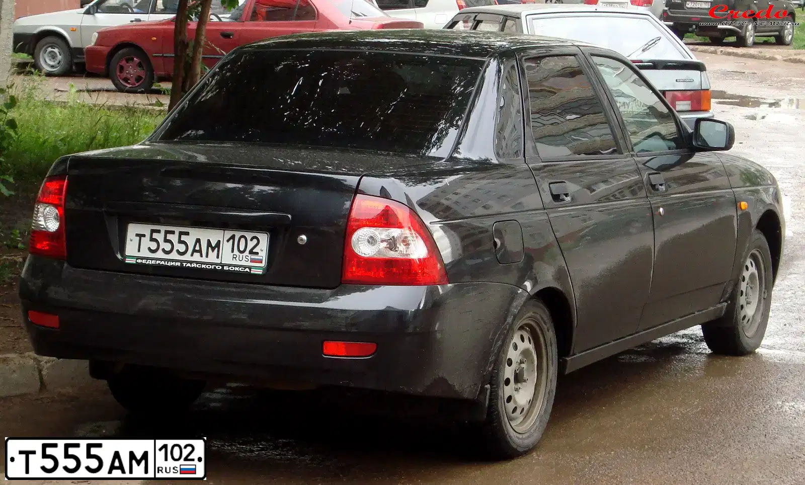 Фото автомобиля LADA 2170 PRIORA, 2011 — госномер Е182РХ186. Цвет: Сине-Черный