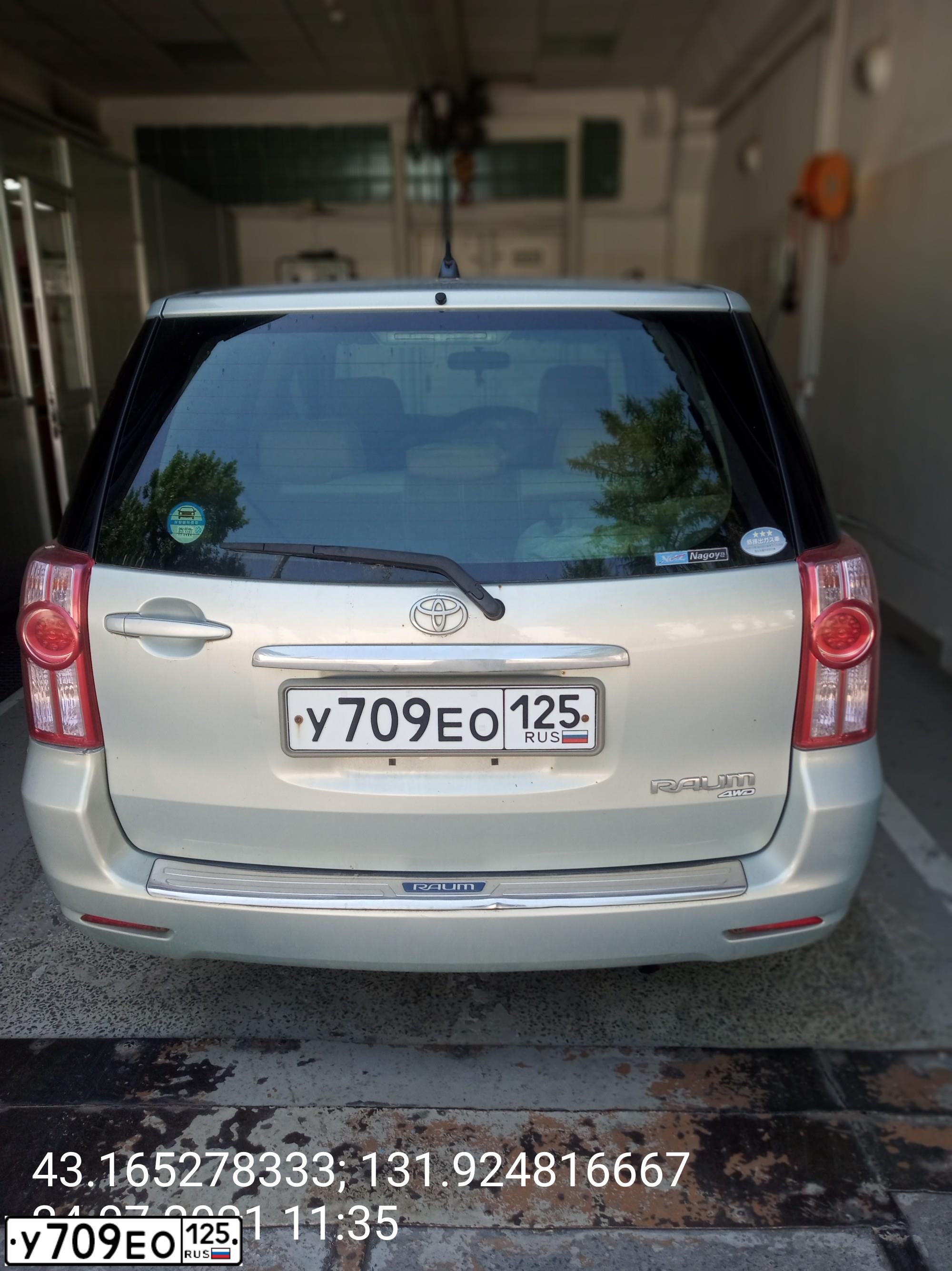 Фото автомобиля TOYOTA RAUM, 2007 — госномер В614ОС41