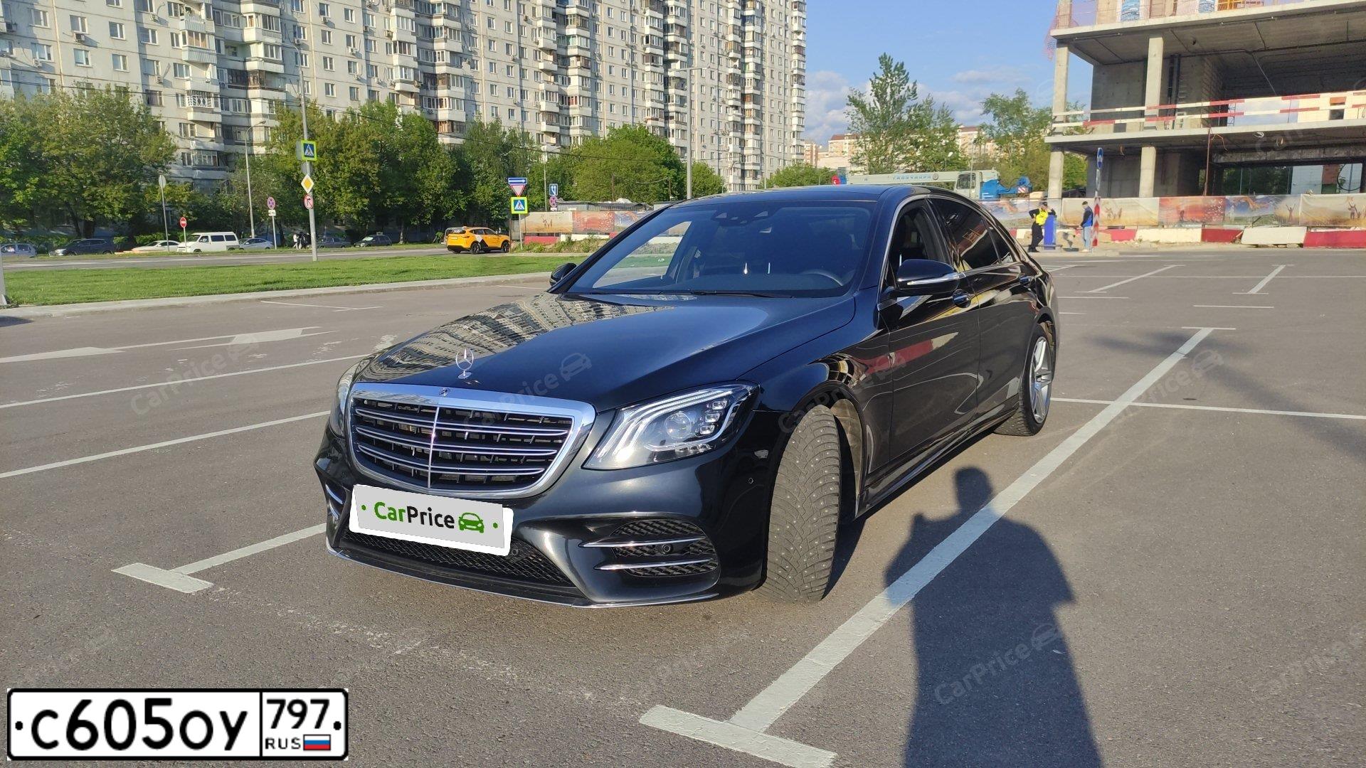 Фото автомобиля MERCEDES S-KLASSE, 2018 — госномер Н007СЕ154. Цвет: ЧЕРНЫЙ