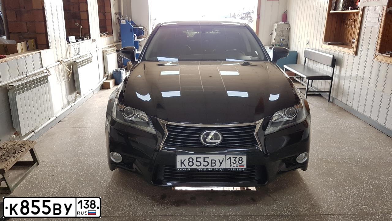 Фото автомобиля LEXUS GS, 2013 — госномер К855ВУ138. Цвет: ЧЕРНЫЙ