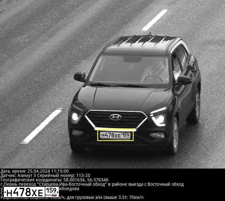 Фото автомобиля HYUNDAI CRETA, 2022 — госномер Н478ХЕ159. Цвет: ЧЕРНЫЙ