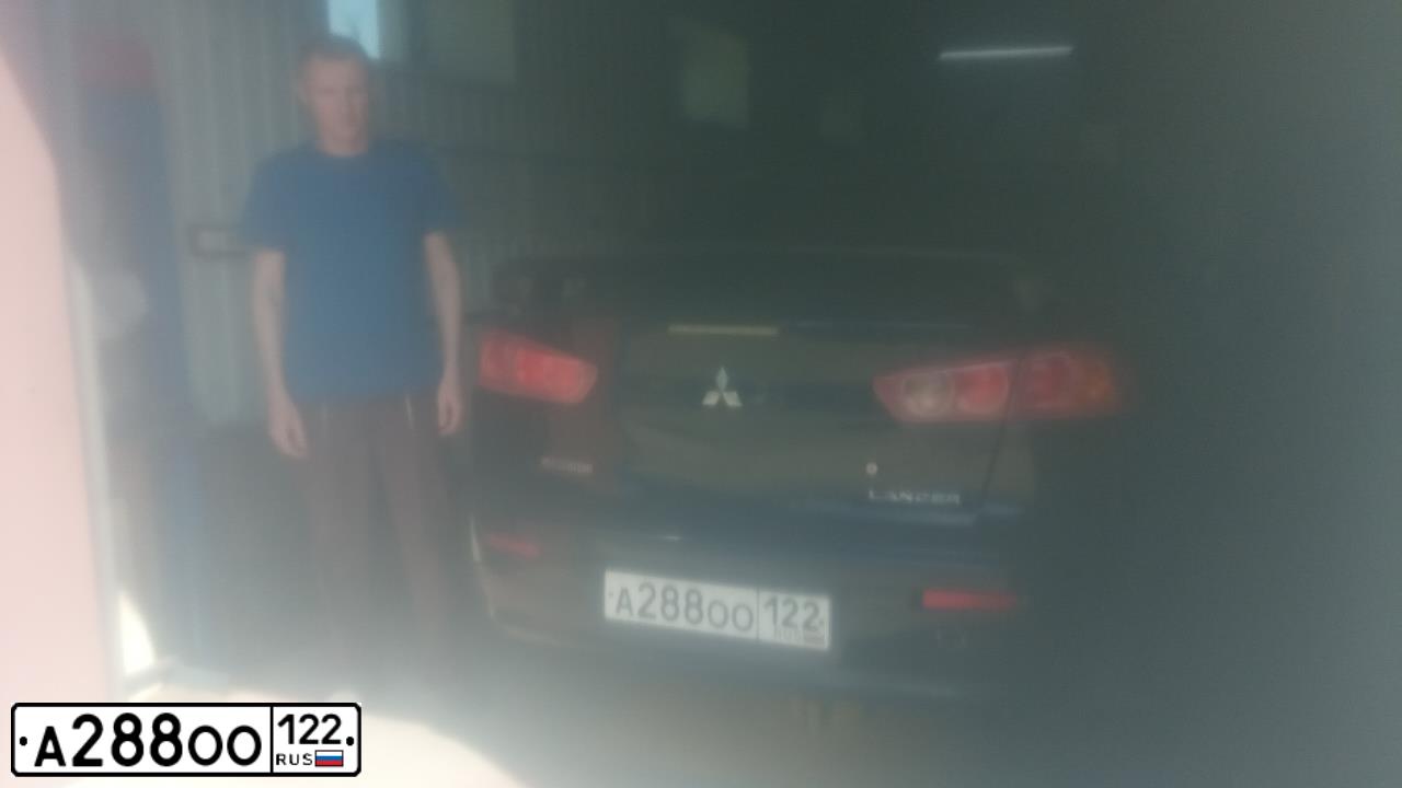 Фото автомобиля MITSUBISHI LANCER, 2007 — госномер А288ОО122. Цвет: ЧЕРНЫЙ