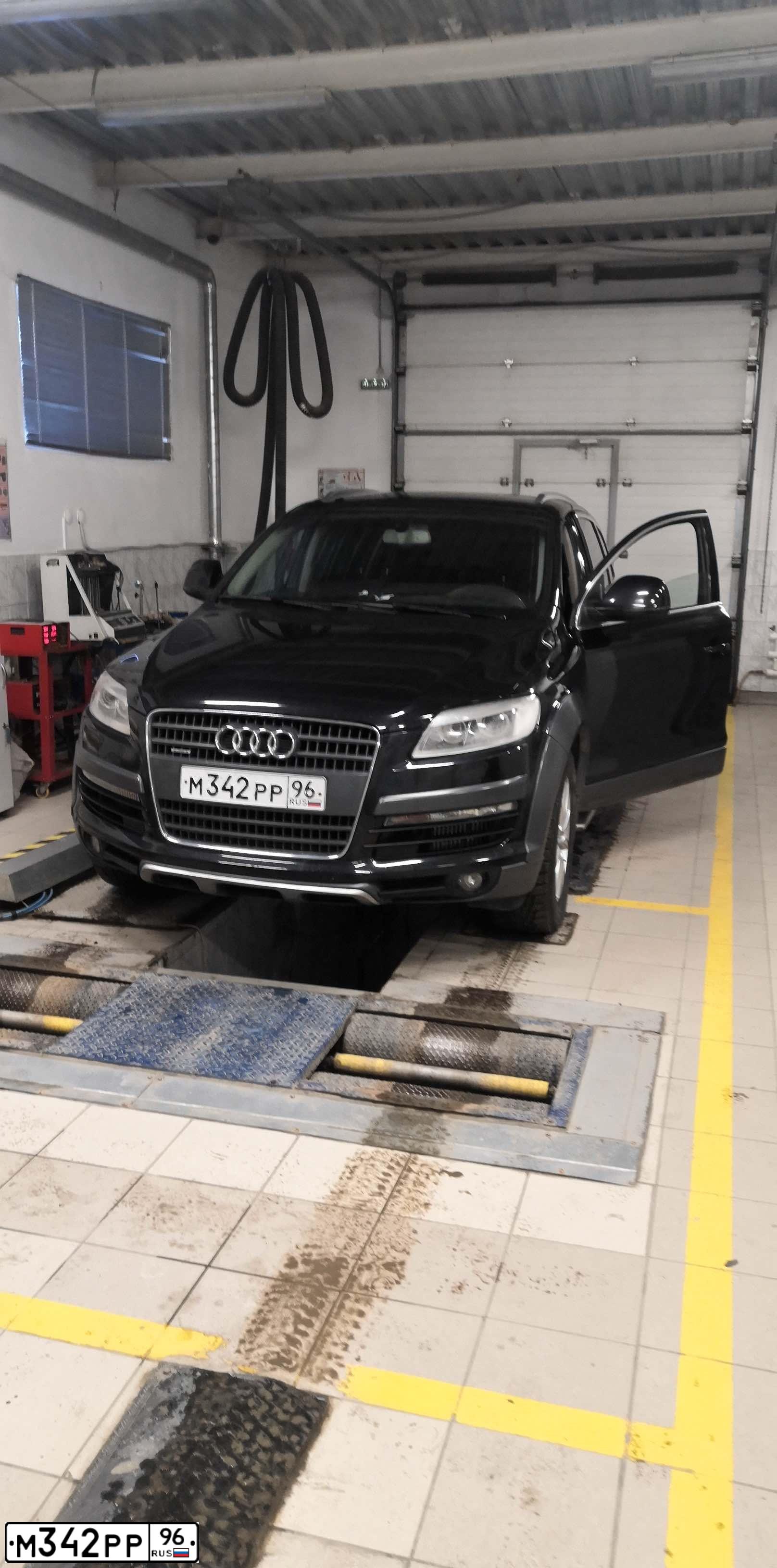 Фото автомобиля AUDI Q7, 2008 — госномер М342РР96. Цвет: ЧЕРНЫЙ