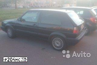Фото автомобиля VOLKSWAGEN GOLF, 1989 — госномер Р204МС178. Цвет: ЧЕРНЫЙ