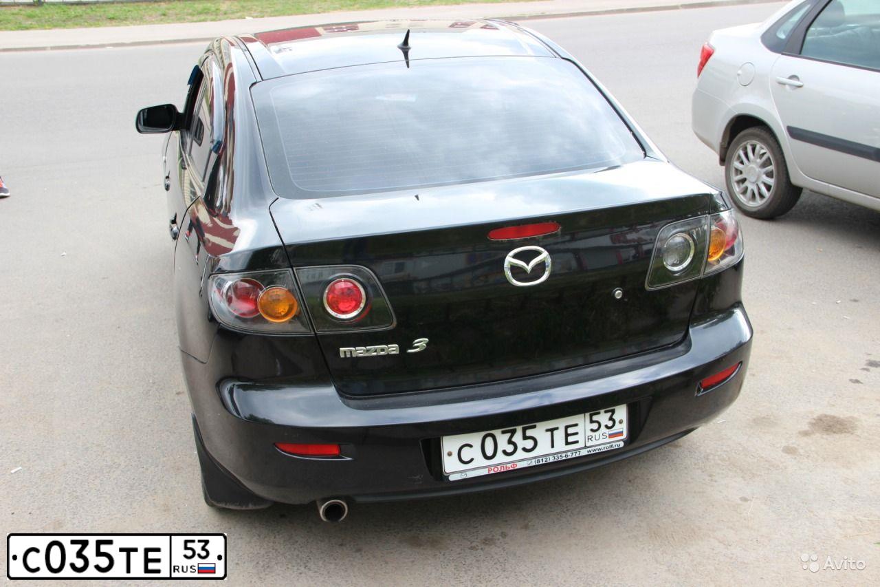 Фото автомобиля MAZDA 3, 2006 — госномер С035ТЕ53. Цвет: ЧЕРНЫЙ