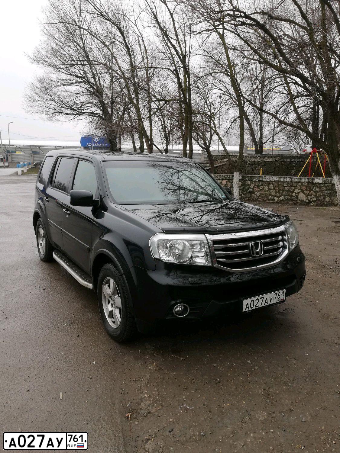 Фото автомобиля HONDA PILOT, 2012 — госномер А027АУ761. Цвет: ЧЕРНЫЙ