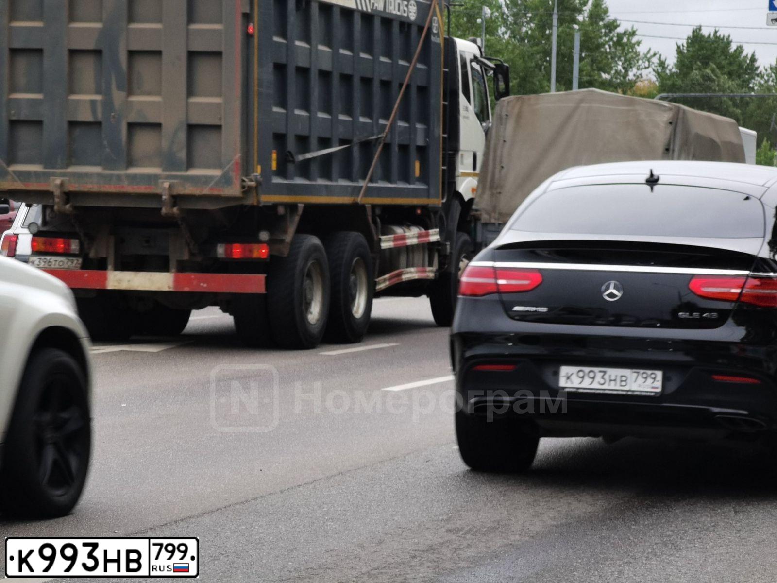Фото автомобиля MERCEDES GLE-KLASSE, 2018 — госномер К993НВ799. Цвет: ЧЕРНЫЙ