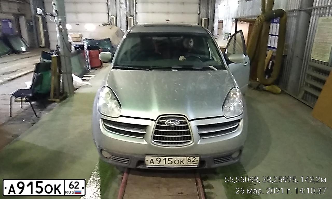 Фото автомобиля SUBARU B9 TRIBECA, 2006 — госномер А915ОК62. Цвет: СЕРЕБРИСТЫЙ