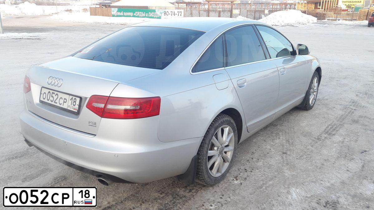 Фото автомобиля AUDI A6, 2010 — госномер У005РА18. Цвет: СЕРЕБРИСТЫЙ