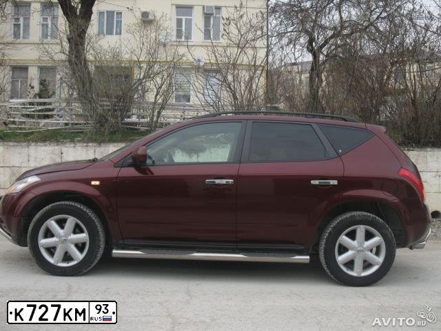 Фото автомобиля NISSAN MURANO, 2007 — госномер К727КМ93. Цвет: ТЕМНО-КРАСНЫЙ
