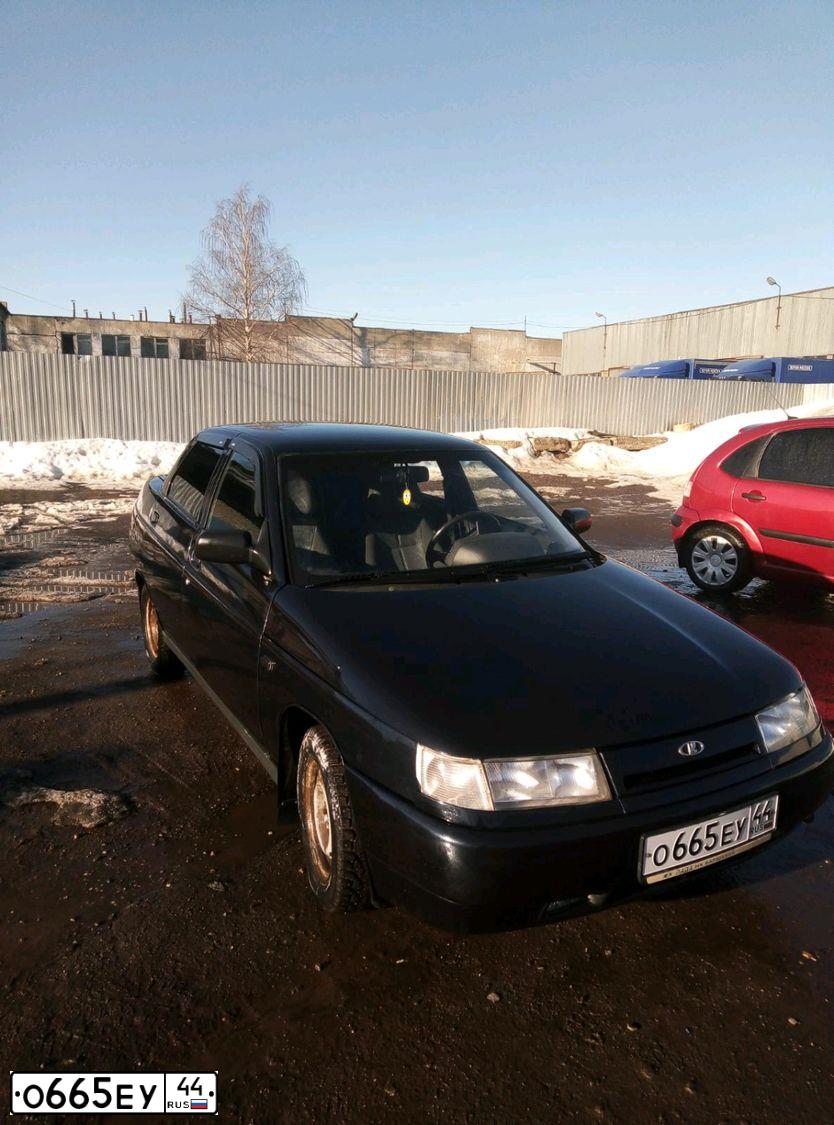 Фото автомобиля LADA 2110, 2005 — госномер О665ЕУ44. Цвет: ЧЕРНЫЙ МЕТ.
