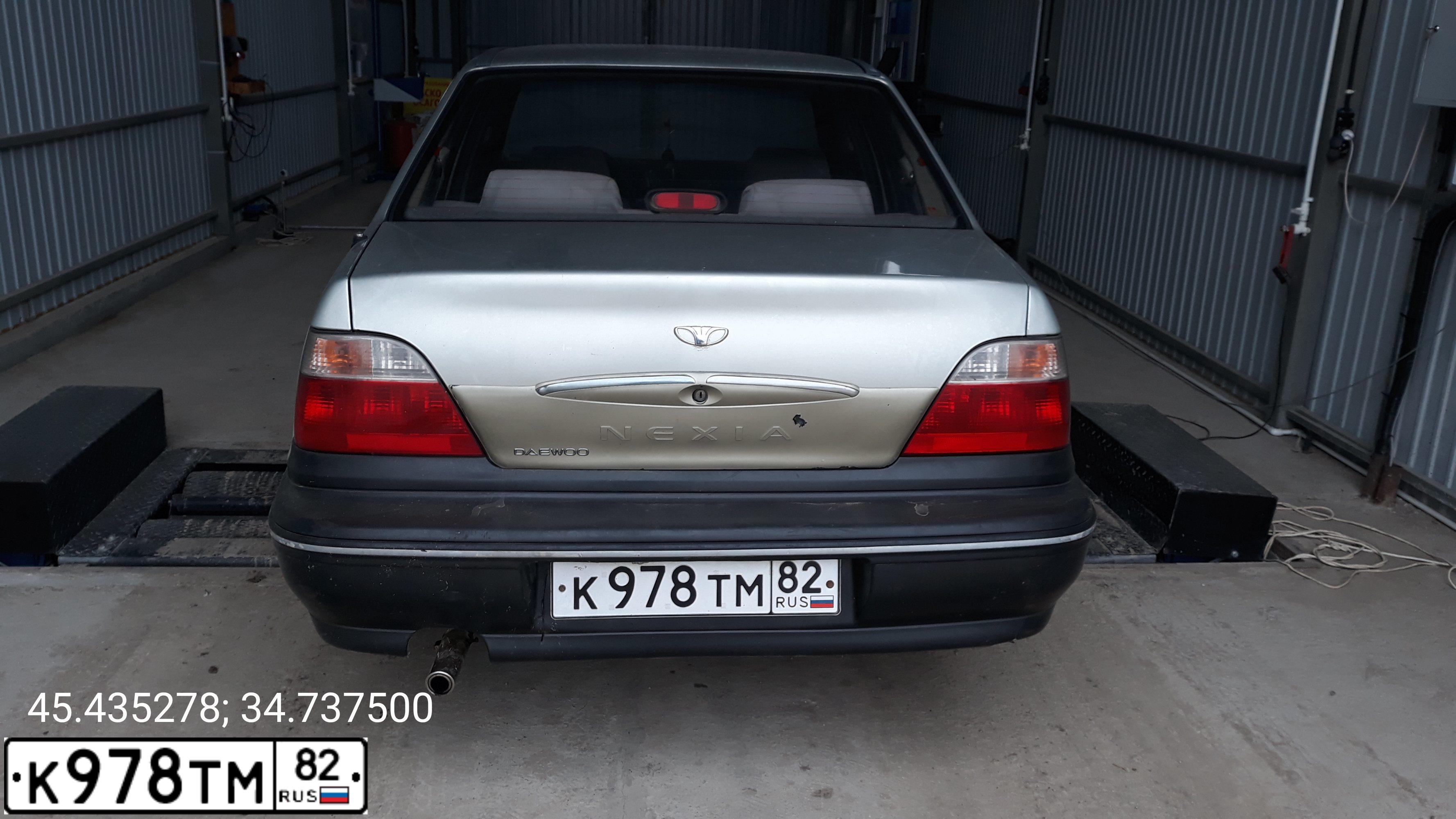 Фото автомобиля DAEWOO NEXIA, 2005 — госномер К978ТМ82. Цвет: Серебристый