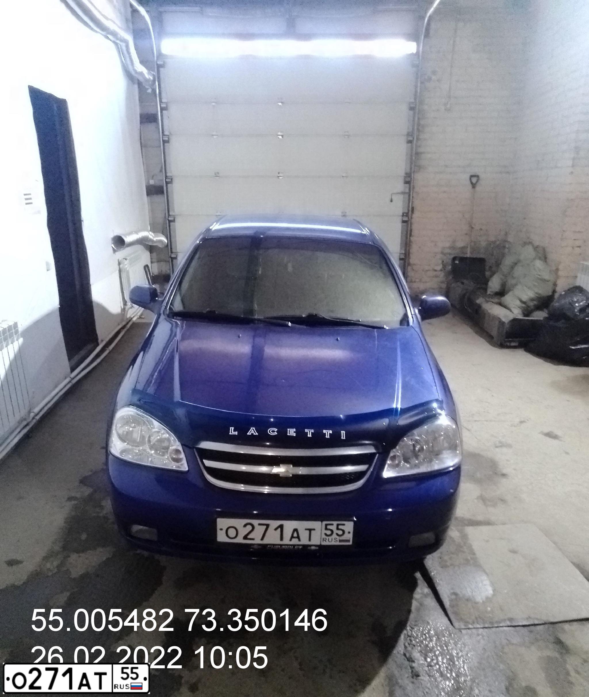 Фото автомобиля CHEVROLET LACETTI, 2008 — госномер О271АТ55. Цвет: синий