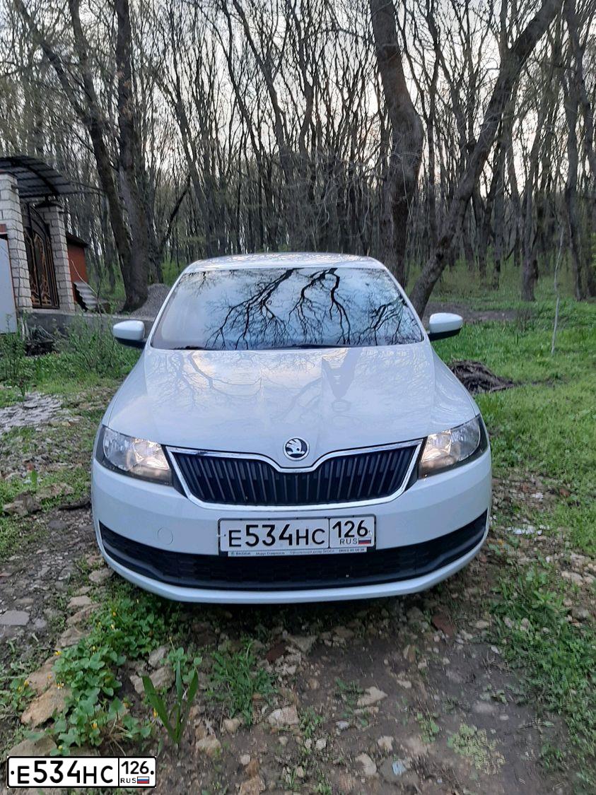 Фото автомобиля SKODA RAPID, 2019 — госномер К287СВ126. Цвет: Белый