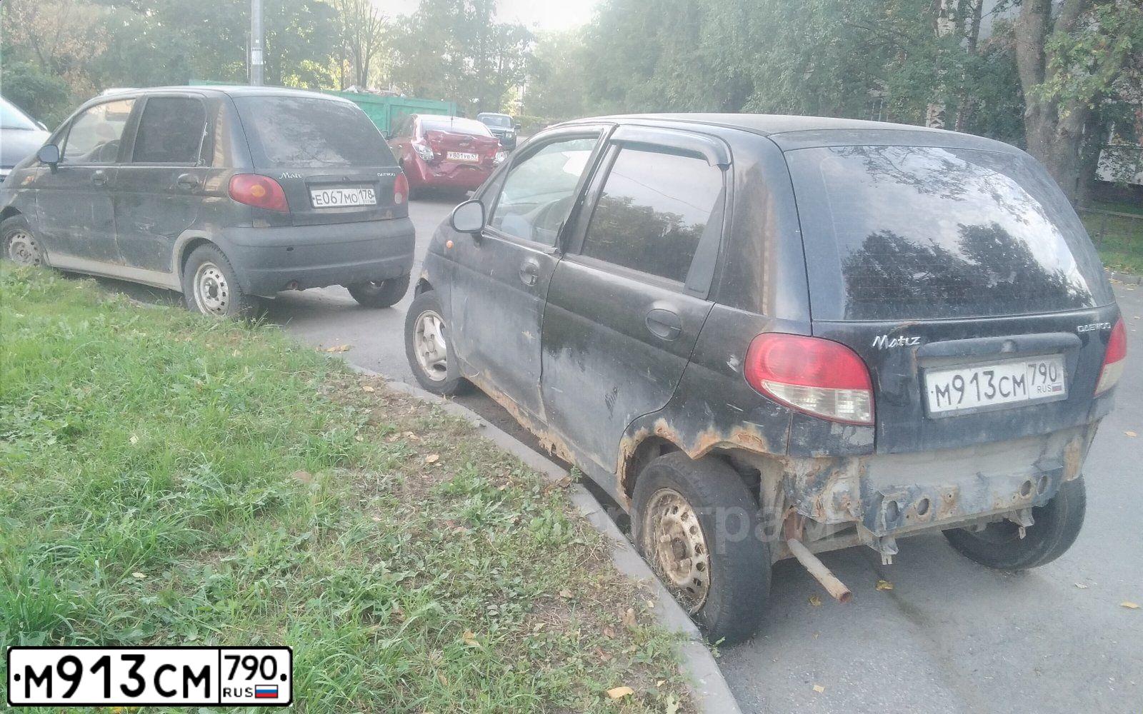 Фото автомобиля DAEWOO MATIZ, 2011 — госномер М913СМ790. Цвет: Бледно-Черный