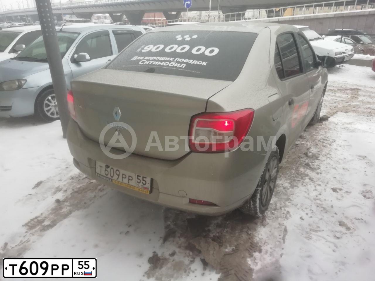 Фото автомобиля RENAULT LOGAN, 2015 — госномер Т609РР55. Цвет: БЕЖЕВЫЙ