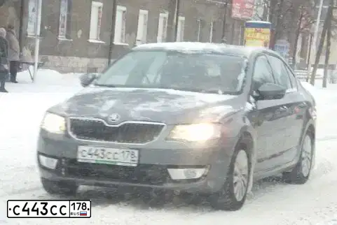 Фото автомобиля SKODA OCTAVIA, 2014 — госномер С443СС178. Цвет: ТЕМНО-СЕРЫЙ