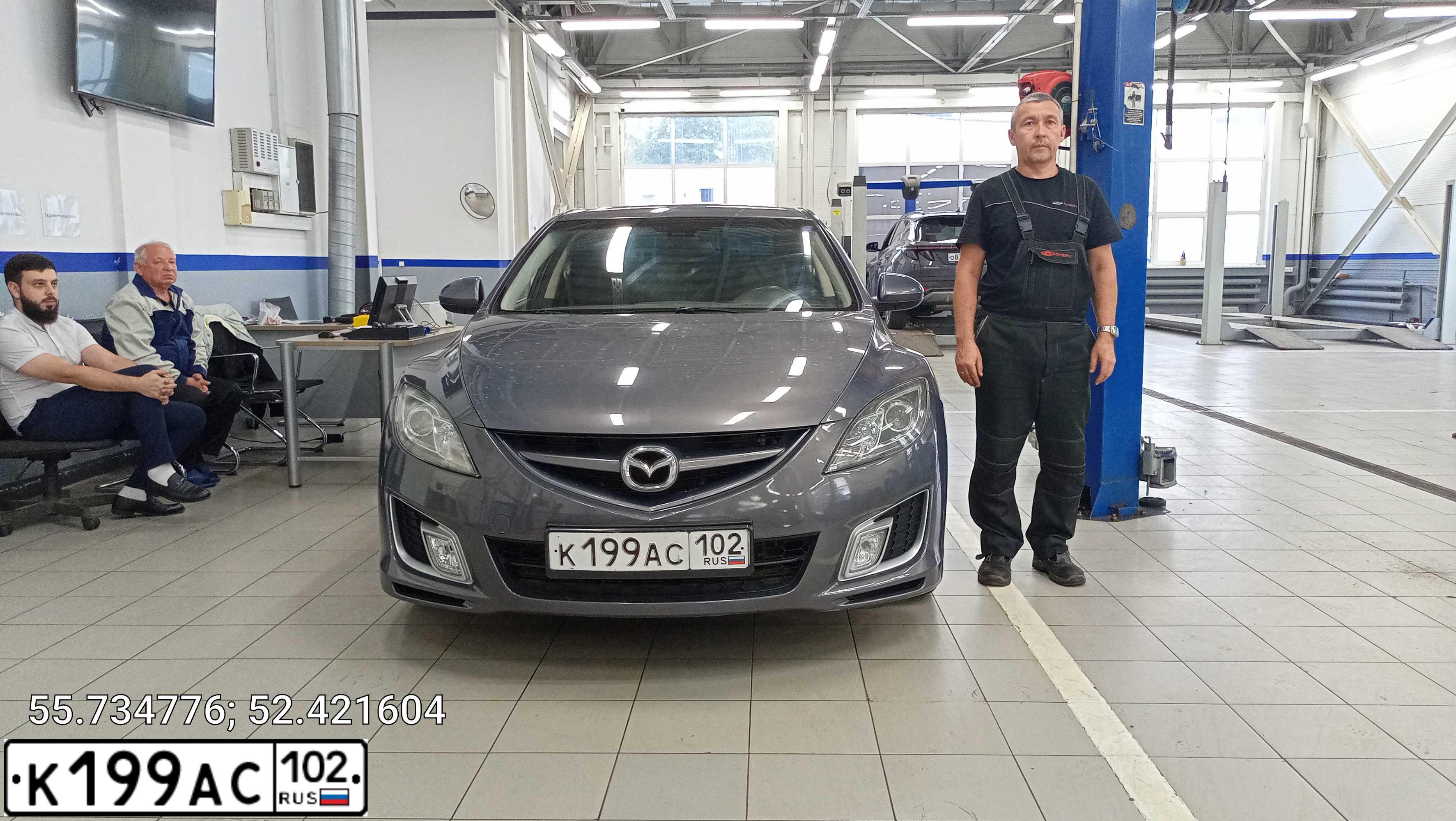 Фото автомобиля MAZDA 6, 2008 — госномер К199АС102. Цвет: СЕРЫЙ