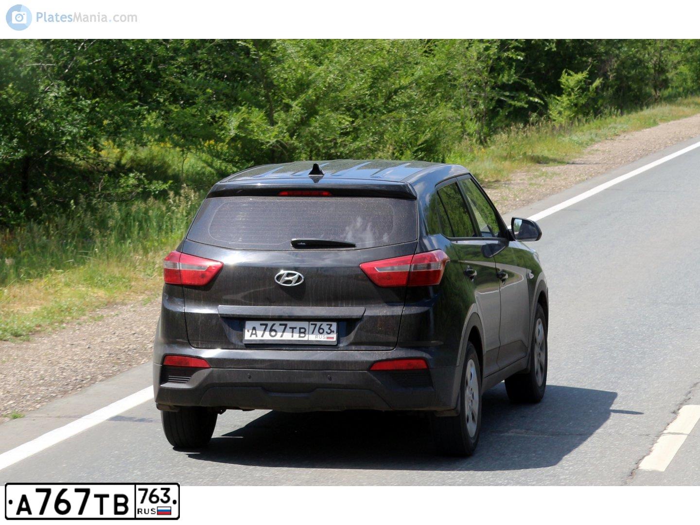 Фото автомобиля HYUNDAI CRETA, 2018 — госномер А767ТВ763. Цвет: ЧЕРНЫЙ