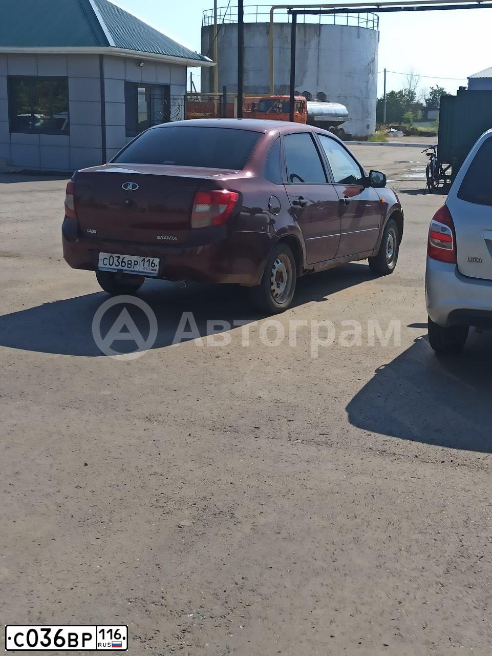 Фото автомобиля LADA 2190 GRANTA, 2012 — госномер К452ВУ702. Цвет: СЕРЕБРИСТО-КРАСНЫЙ
