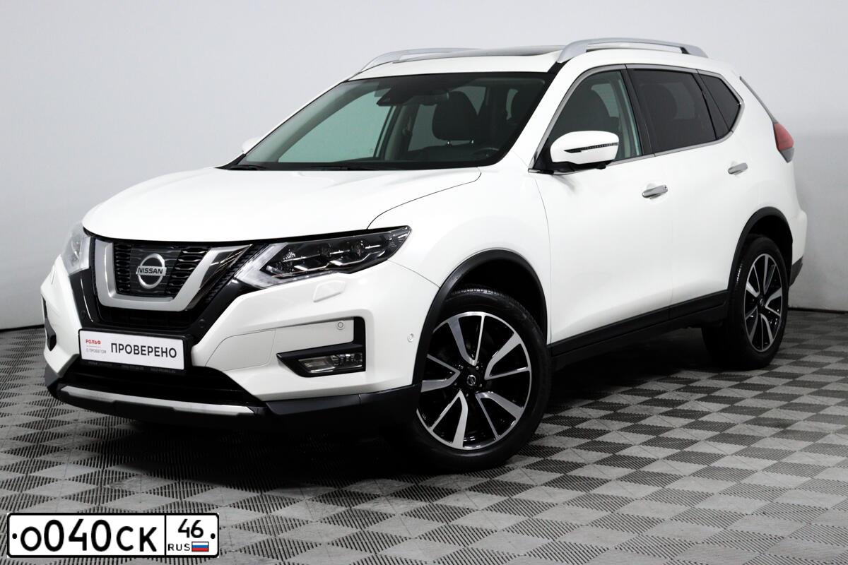 Фото автомобиля NISSAN X-TRAIL, 2021 — госномер О040СК46. Цвет: БЕЛЫЙ