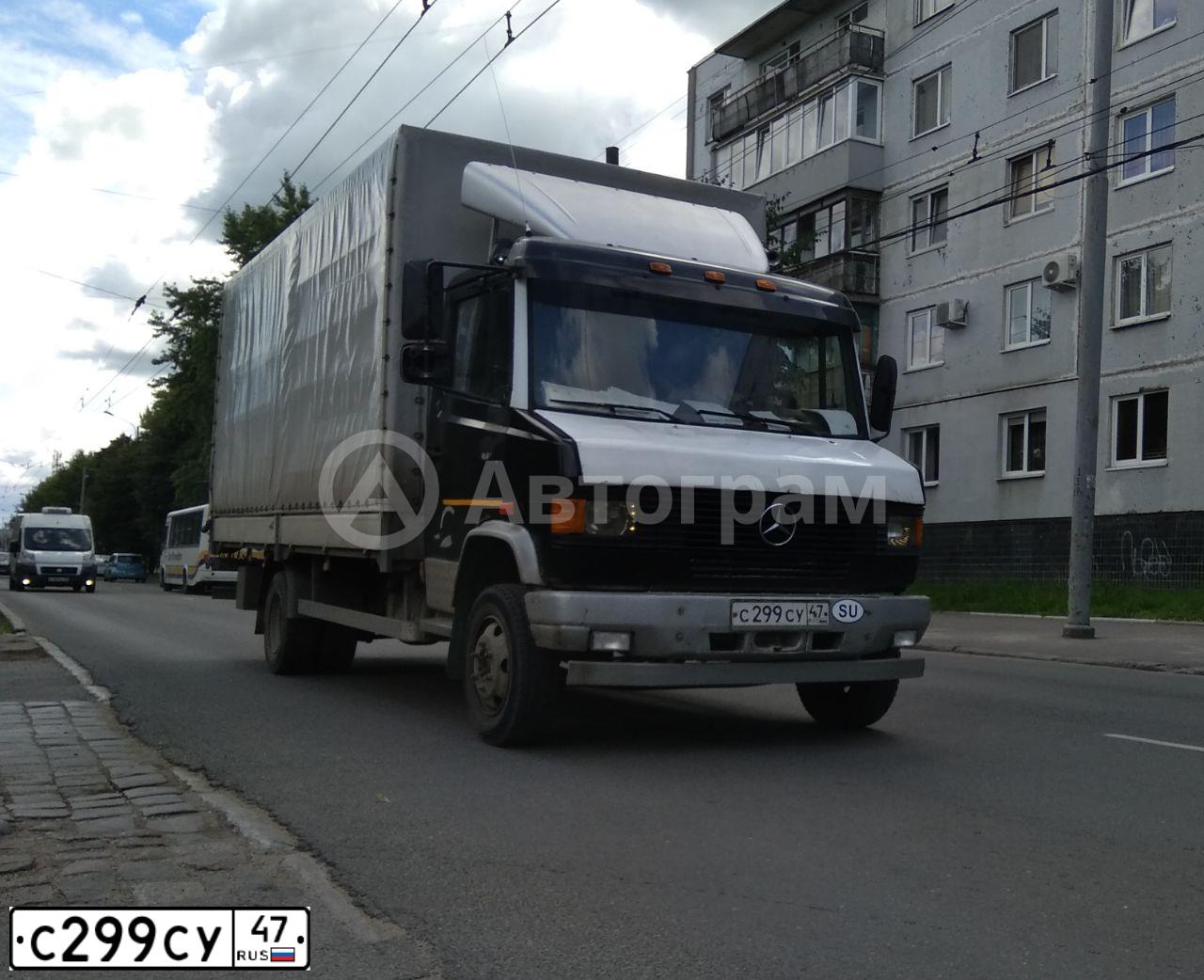 Фото автомобиля MERCEDES LKW 600-920, 1990 — госномер С299СУ47. Цвет: ЧЕРНО-БЕЛЫЙ