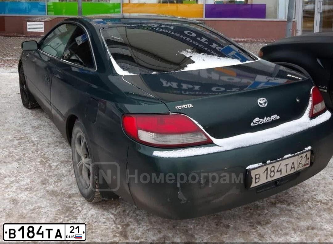 Фото автомобиля TOYOTA CAMRY, 2000 — госномер В184ТА21. Цвет: ЗЕЛЕНЫЙ
