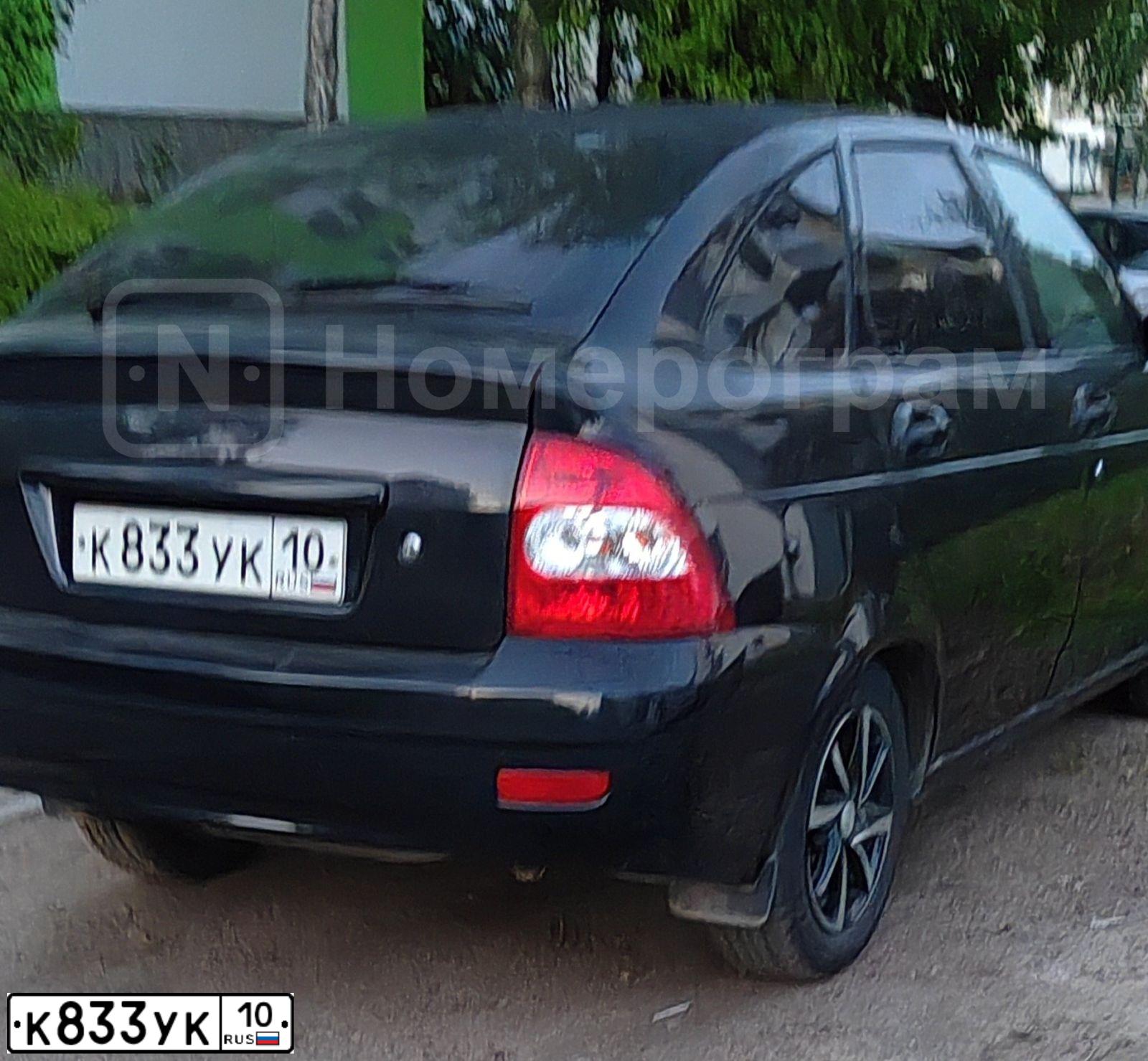 Фото автомобиля LADA 2172 PRIORA, 2010 — госномер К833УК10. Цвет: СИНЕ-ЧЕРНЫЙ