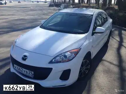 Фото автомобиля MAZDA 3, 2012 — госномер К662УВ29. Цвет: БЕЛЫЙ