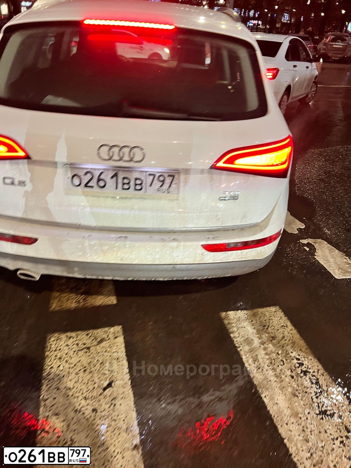 Фото автомобиля AUDI Q5, 2014 — госномер О261ВВ797. Цвет: Белый