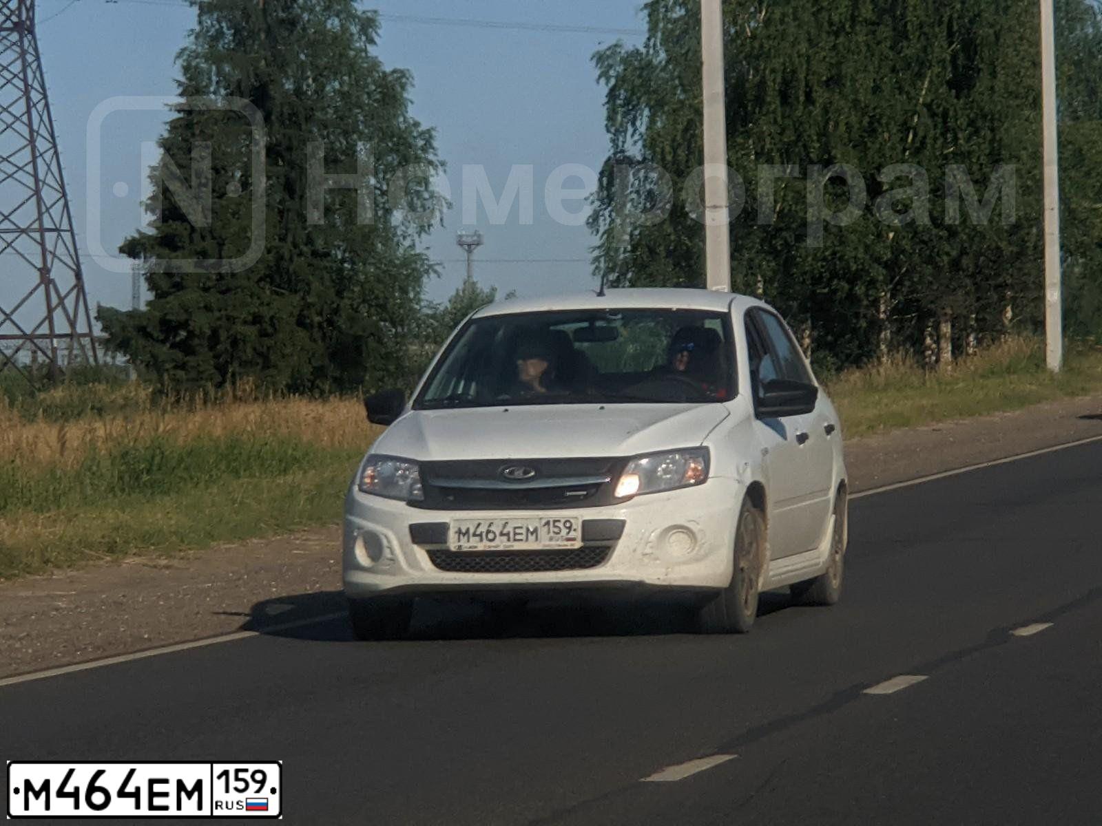 Фото автомобиля LADA 2190 GRANTA, 2018 — госномер М464ЕМ159. Цвет: БЕЛЫЙ