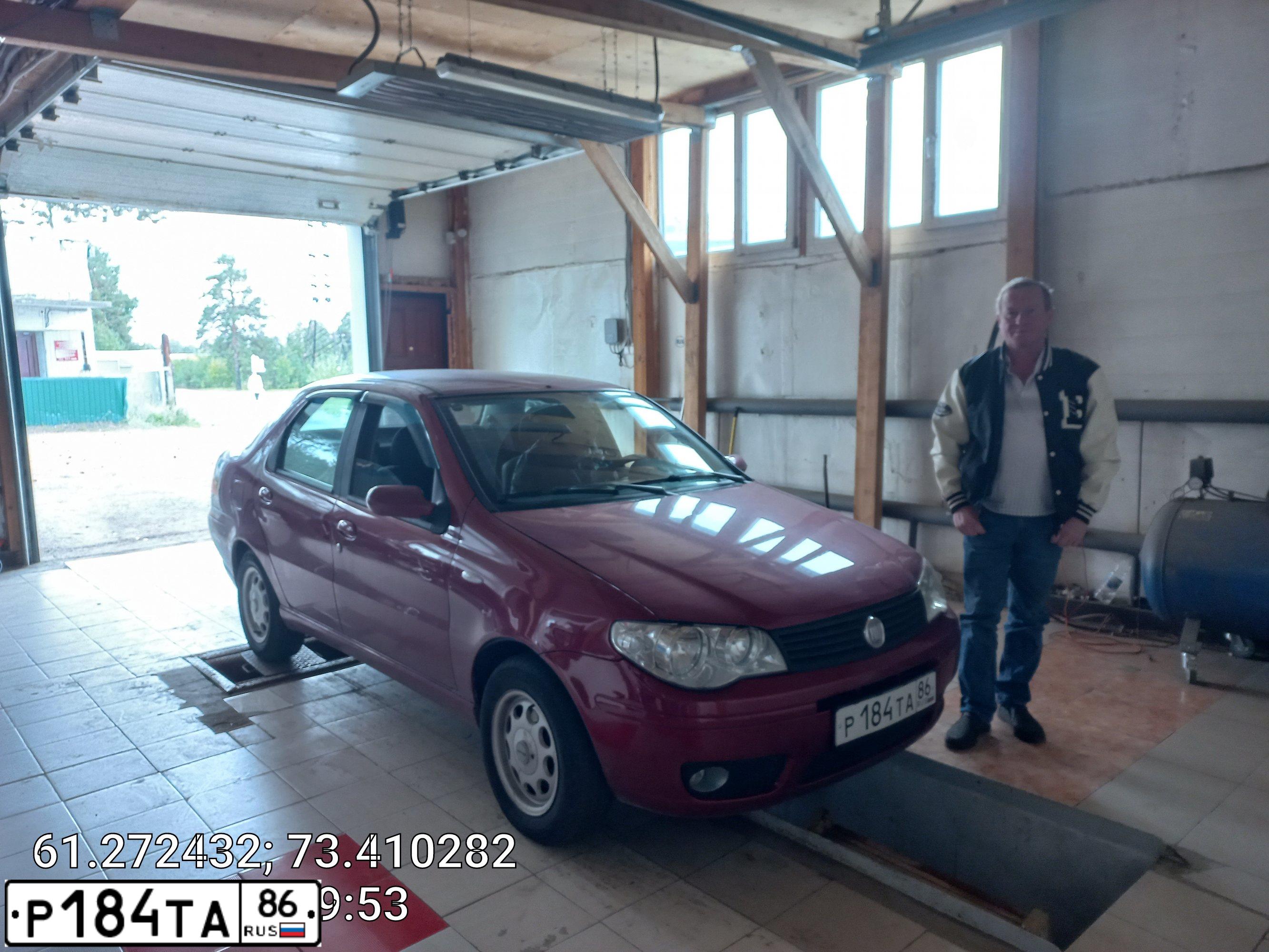Фото автомобиля FIAT ALBEA, 2008 — госномер Р184ТА86. Цвет: КРАСНЫЙ СЦИЛЛА