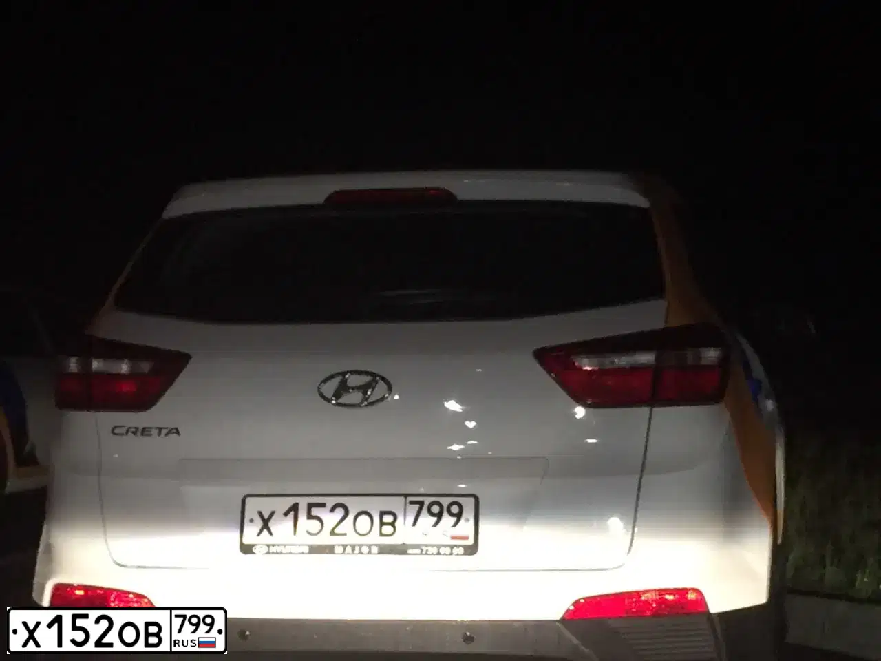 Фото автомобиля HYUNDAI CRETA, 2019 — госномер К799ОМ193. Цвет: Белый