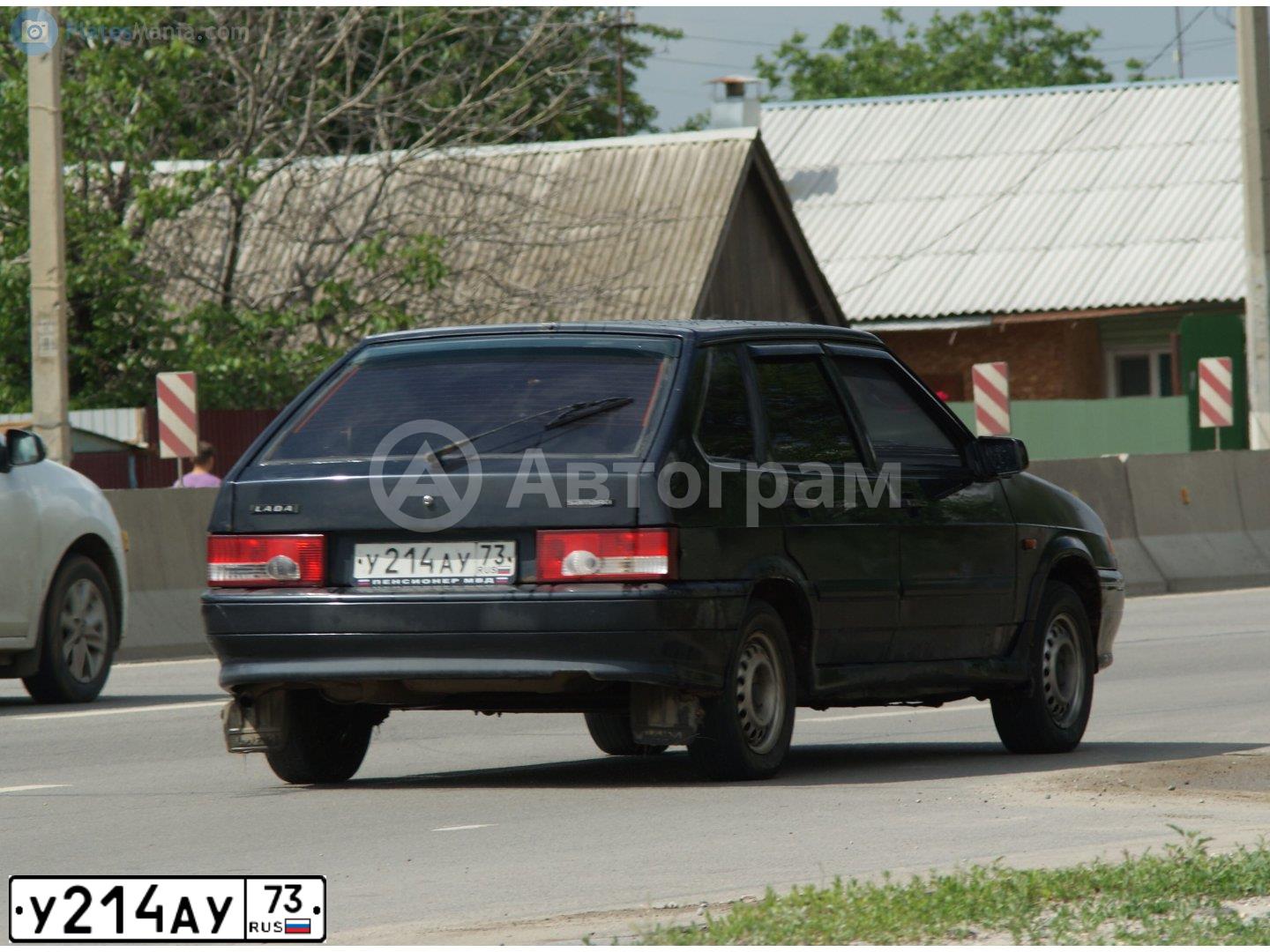 Фото автомобиля LADA 2114 SAMARA, 2008 — госномер У214АУ73. Цвет: ГРАФИТИВЫЙ МЕТАЛЛИК