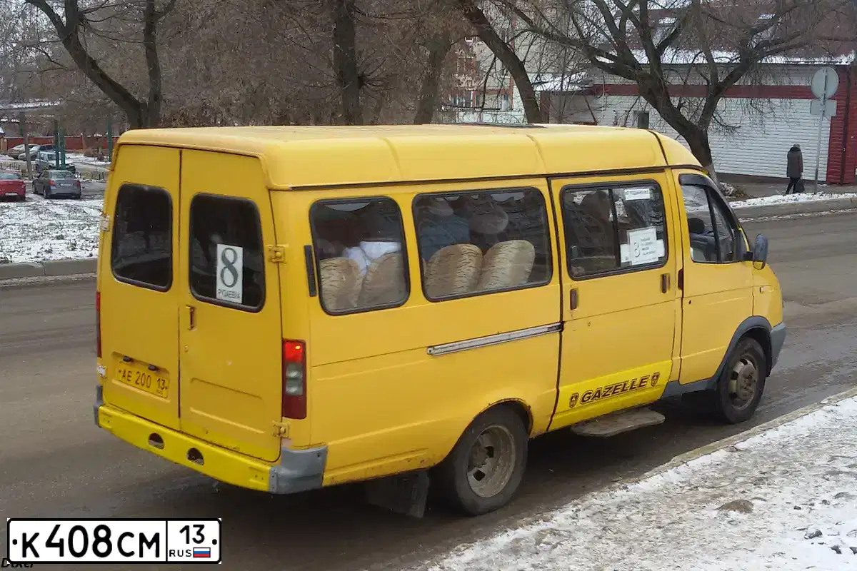 Фото автомобиля GAZ 3221 EL, 2004 — госномер К408СМ13. Цвет: ЗОЛОТИСТО ЖЕЛТЫЙ