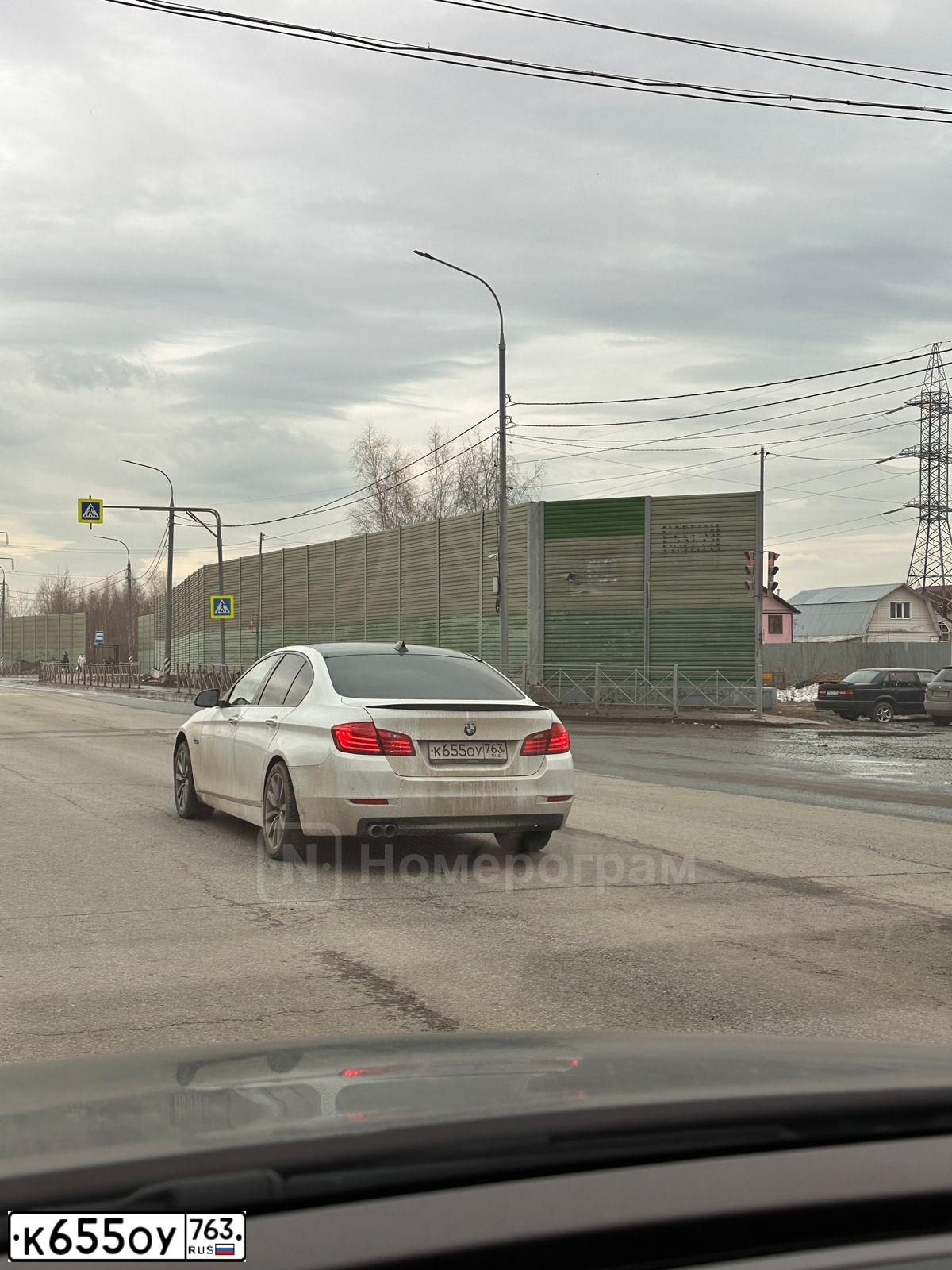 Фото автомобиля BMW SERIE 5, 2013 — госномер К655ОУ763. Цвет: Белый