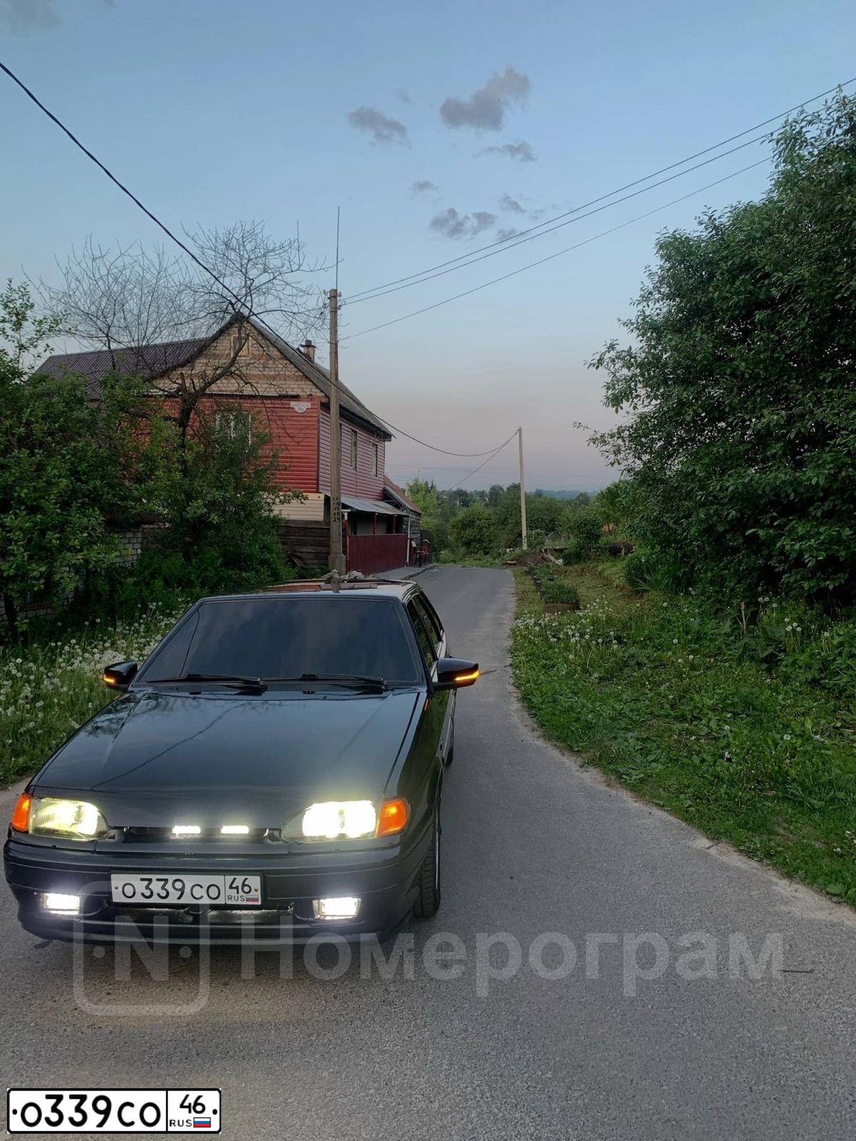 Фото автомобиля LADA 2114 SAMARA, 2012 — госномер О339СО46. Цвет: Сине-Черный
