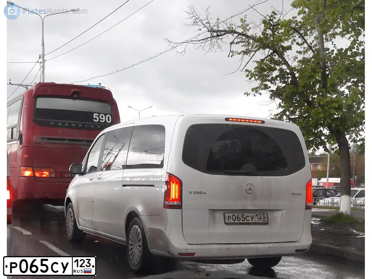 Фото автомобиля MERCEDES V-KLASSE, 2017 — госномер Р065СУ123. Цвет: БЕЛЫЙ