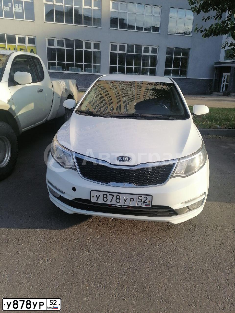 Фото автомобиля KIA RIO, 2011 — госномер О996ВН152. Цвет: Белый