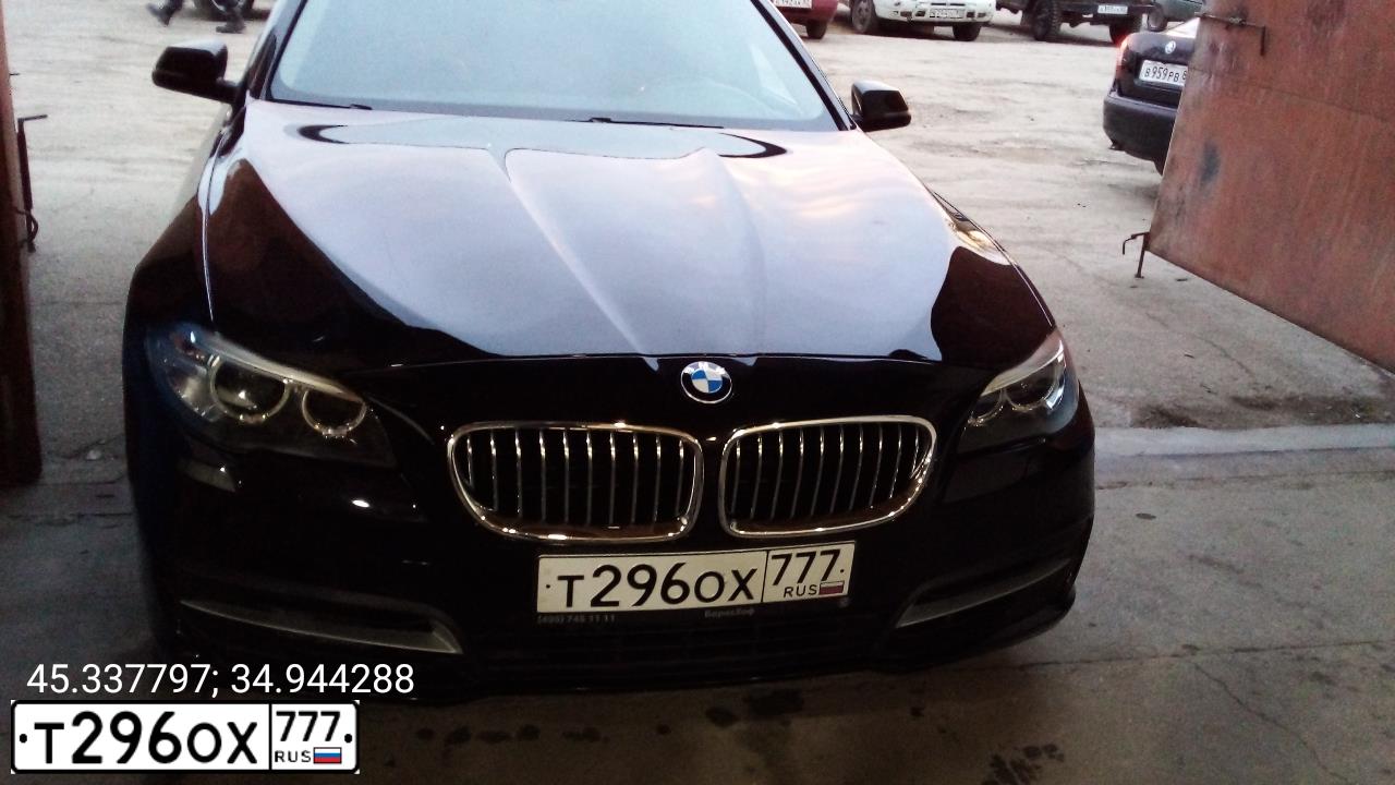 Фото автомобиля BMW SERIE 5, 2015 — госномер М808НО82. Цвет: ЧЕРНЫЙ