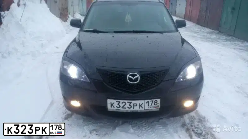 Фото автомобиля MAZDA 3, 2005 — госномер К323РК178. Цвет: ЧЕРНЫЙ