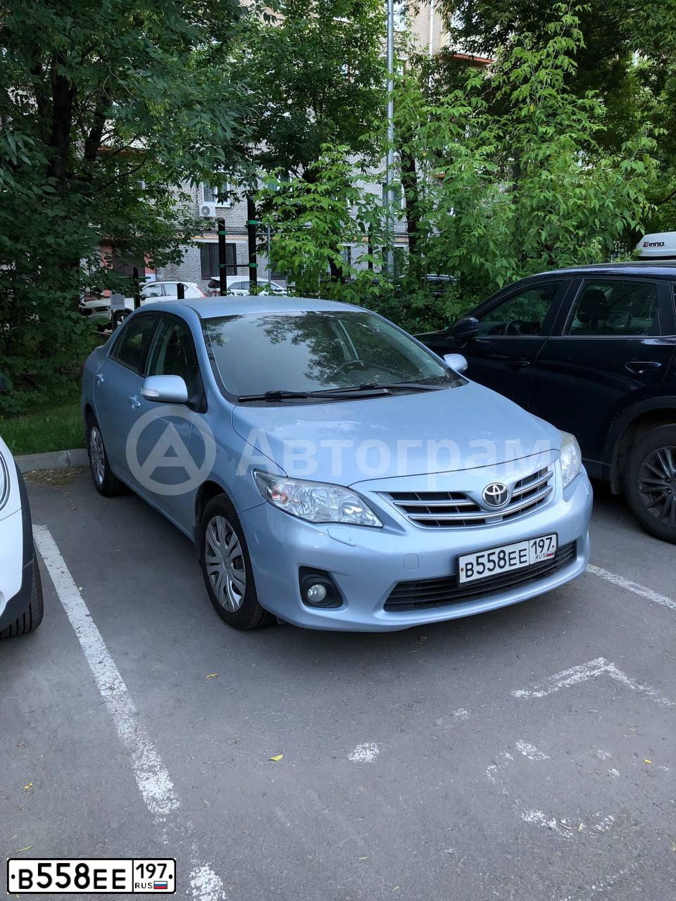 Фото автомобиля TOYOTA COROLLA, 2010 — госномер В558ЕЕ197. Цвет: ГОЛУБОЙ СВЕТЛЫЙ