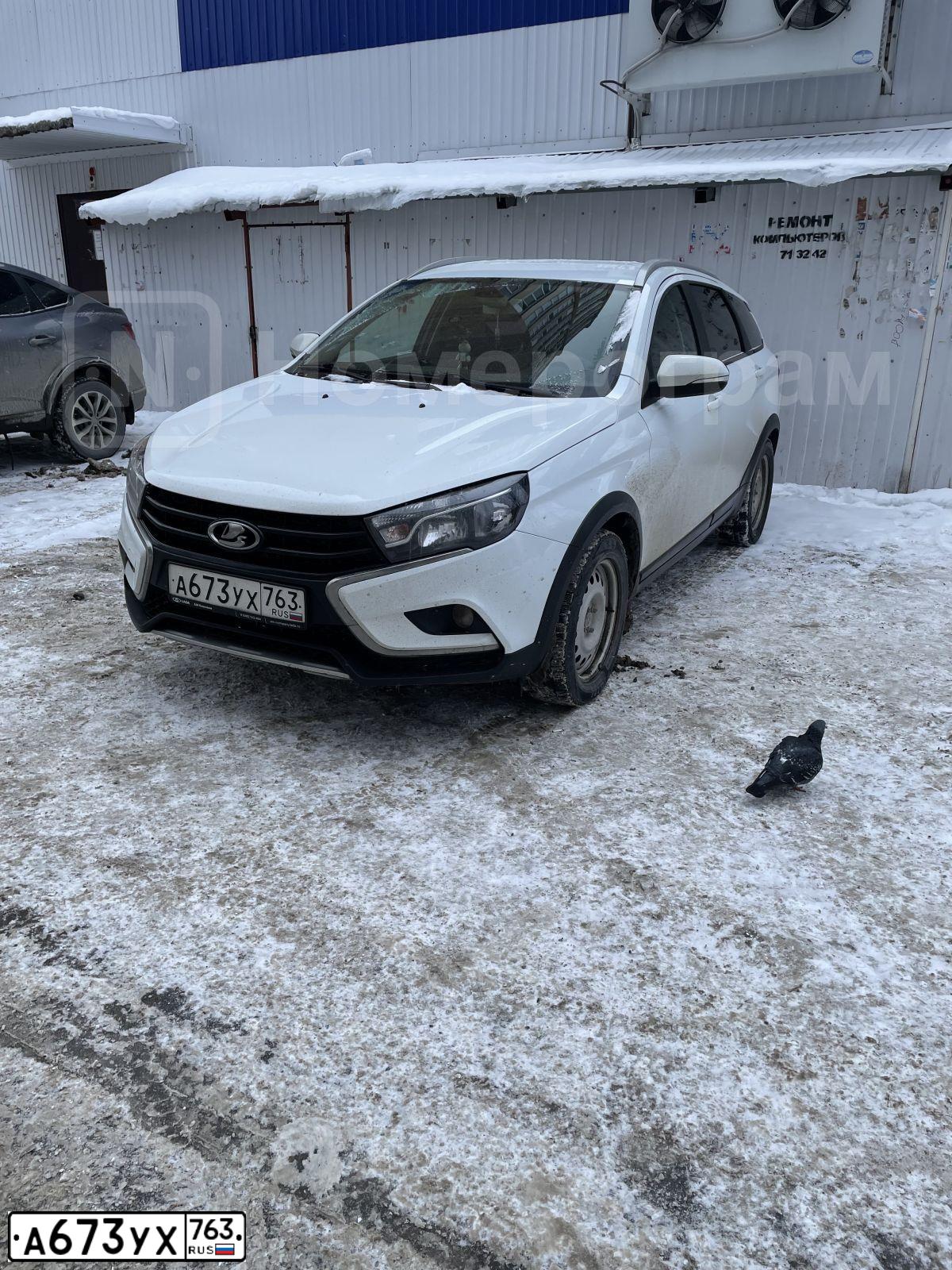 Фото автомобиля LADA VESTA, 2019 — госномер А673УХ763. Цвет: БЕЛЫЙ